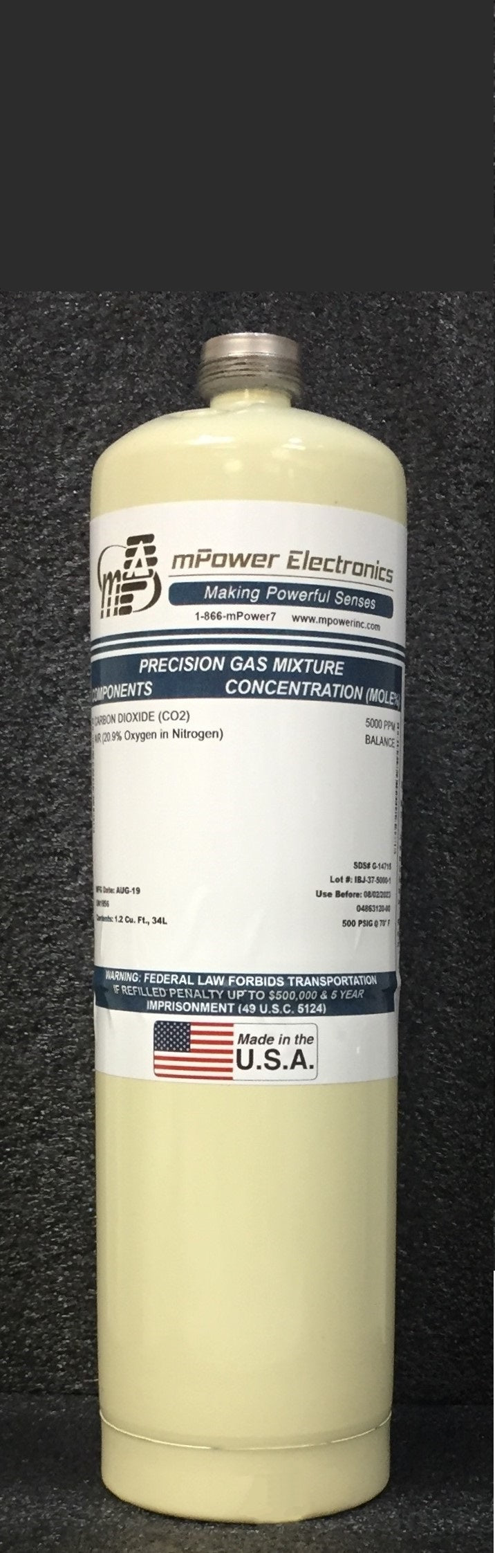 5 ppm Benzene/Bal Air, CGA-600, 34L - Disposable cylinder